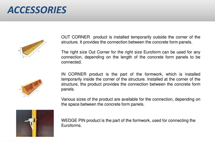 Concrete Wall Formwork Steel Plywood Formwork 45# Steel-Ply Euro Form